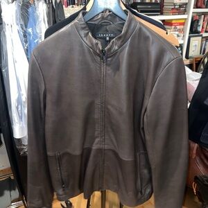 Theory Men's Brown Leather Jacket